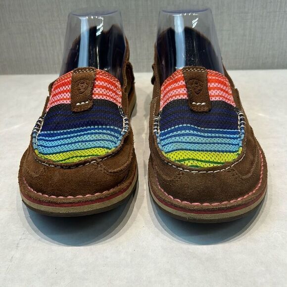 Ariat Cruiser Womens Slip On Shoes Sz 7 Comfort Casual Brown Leather Stripe Inse - Picture 3 of 9